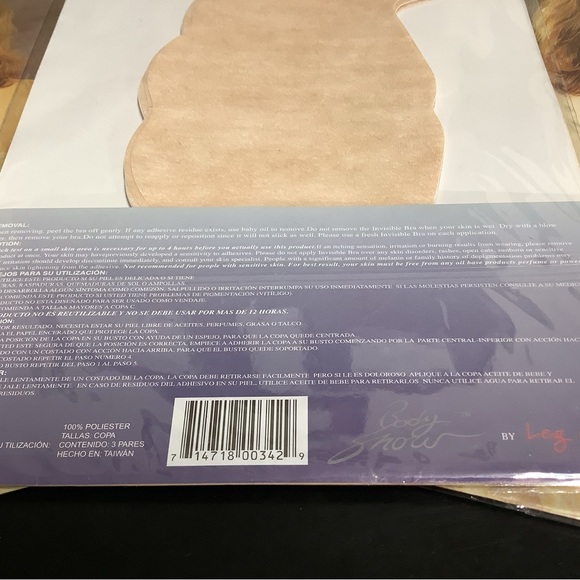 9 pairs-Invisible Bra self-adhesive microporous disposable, color nude, sz: C - Picture 12 of 12